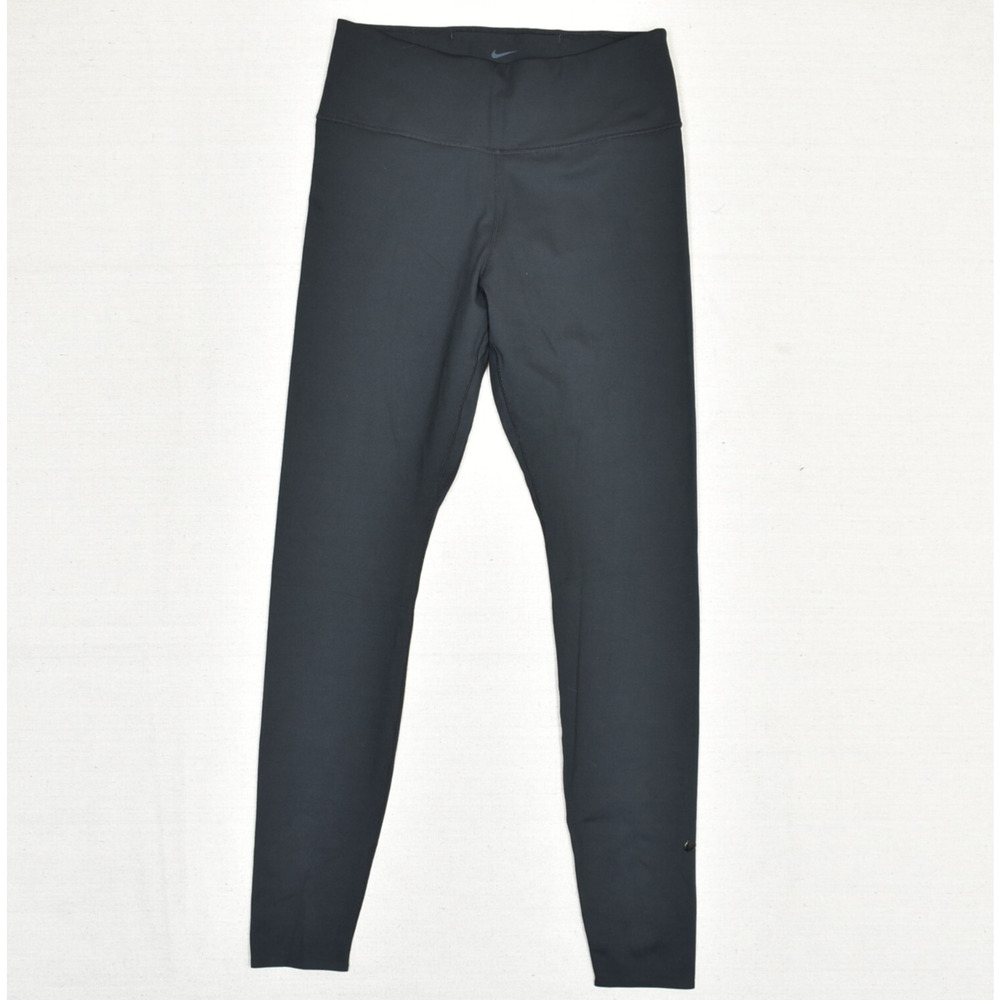 Nike Women's Skinny Legging Pull On Solid Polyester Black Size M Dri Fit Gym